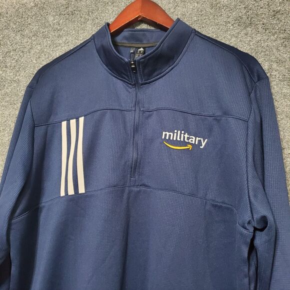 NEW Adidas 3-Stripes Double Knit Quarter-Zip Pullover Golf Top A482 Mens XL READ - Picture 2 of 11